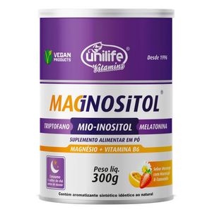 Magnositol (Magnésio Inositol) em Pó Sabor Maracujá, Morango e Camomila 300g - Unilife