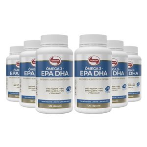 Kit 6X Ômega 3 EPA DHA Certificado Internacional 120 Cápsulas - Vitafor