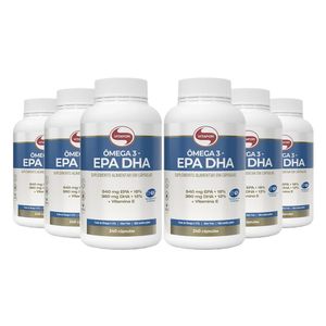 Kit 6x Ômega 3 EPA DHA Certificado Internacional 240 Cápsulas - Vitafor