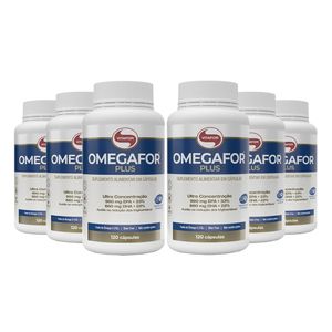 Kit 6x Ômegafor Plus - Ômega 3 Concentrado + EPA (990mg) DHA (660mg) 120 Cápsulas - Vitafor