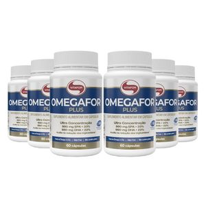 Kit 6x Ômegafor Plus - Ômega 3 Concentrado + EPA (990mg) DHA (660mg) 60 Cápsulas - Vitafor