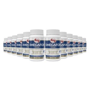 Caixa 12x Ômegafor Plus - Ômega 3 Concentrado + EPA (990mg) DHA (660mg) 60 Cápsulas - Vitafor