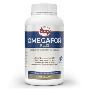 Ômegafor Plus - Ômega 3 Concentrado + EPA (990mg) DHA (660mg) 240 Cápsulas - Vitafor