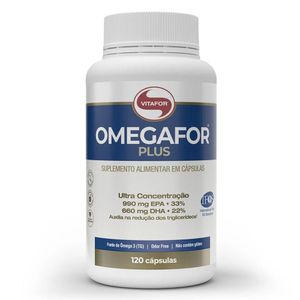Ômegafor Plus - Ômega 3 Concentrado + EPA (990mg) DHA (660mg) 120 Cápsulas - Vitafor