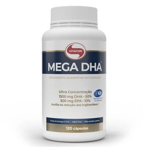 Mega DHA - Ômega 3 de Alta Concentração DHA 120 Cápsulas - Vitafor