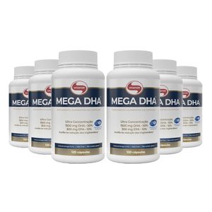 Kit 6x Mega DHA - Ômega 3 de Alta Concentração DHA 120 Cápsulas - Vitafor