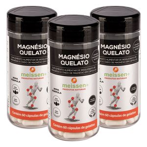 Kit 3x Magnésio Quelato 60 Cápsulas - Meissen