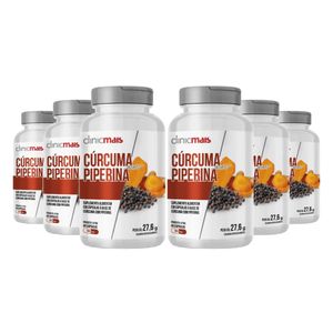 Kit 6x Cúrcuma e Piperina (460mg) 60 Cápsulas - Chá Mais