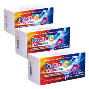 Kit 3x ProVita C - Vit C + Arginina Efervescente Sabor Laranja (1000mg) 10 Comprimidos - Naturalis