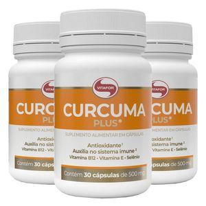 Kit 3x Cúrcuma Plus (500mg) 30 Cápsulas - Vitafor