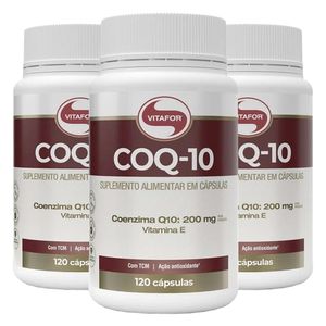 Kit 3x Coenzima Q10 (Ubiquinona 100mg) 120 Cápsulas - Vitafor