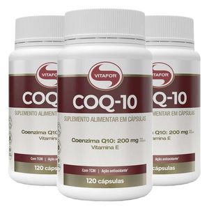 Kit 3x Coenzima Q10 (Ubiquinona 100mg) 120 Cápsulas - Vitafor