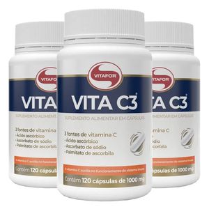 Kit 3x Vita C3 (1000mg) 120 Cápsulas - Vitafor
