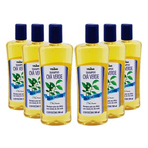 Kit 6x Shampoo Chá Verde (s/ Sal) 300ml - Vitalab