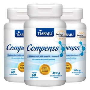 Kit 3x Compenss - Colágeno Tipo II (40mg) 60 Comprimidos - Tiarajú