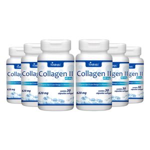 Kit 6x Colágeno Tipo II (620mg) 30 Cápsulas - Tiarajú