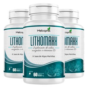 Kit 3x Lithomaxx (Algas Marinhas com Vitamina D3) 60 Cápsulas - Melcoprol