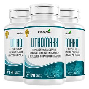 Kit 3x Lithomaxx (Algas Marinhas com Vitamina D3) 120 Cápsulas - Melcoprol