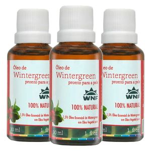 Kit 3x Óleo Essencial 1,5% Wintergreen Pronto para Pele 30ml - WNF