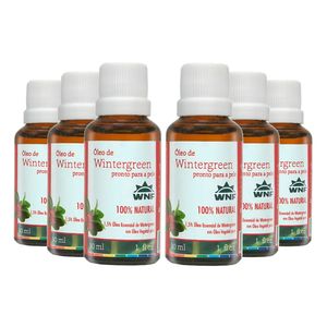 Kit 6x Óleo Essencial 1,5% Wintergreen Pronto para Pele 30ml - WNF