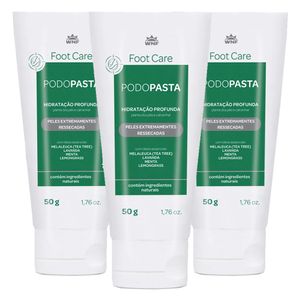 Kit 3x Podopasta - Hidratante mãos e pés (Óleo Essencial Melaleuca e Lavada) 50ml - Wnf