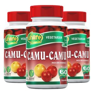 Kit 3x Camu-Camu (500mg) 60 Cápsulas Vegetarianas- Unilife