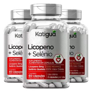 Kit 3x Licopeno de Tomate e Selênio 60 Cápsulas - Katiguá