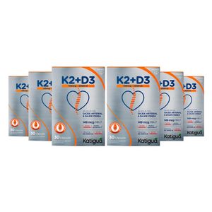 Kit 6x Vitamina K2 + D3 (2000UI) Máx 30 Softgel - Katiguá