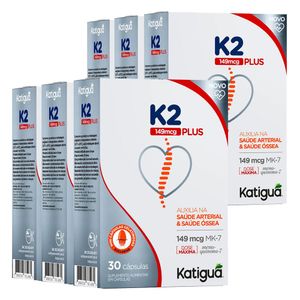 Kit 6x Vitamina K2 Plus (149mcg) 30 Softgel - Katiguá