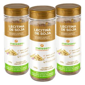 Kit 3x Lecitina de Soja (1000mg) 120 Cápsulas - Meissen