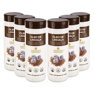 Kit 6x Óleo de Linhaça (1350mg) 120 Cápsulas - Meissen