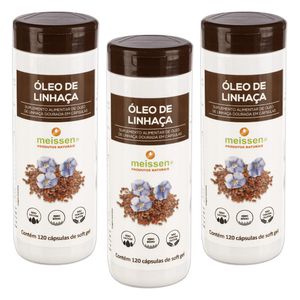 Kit 3x Aceite de Linaza (1350mg) 120 Cápsulas - Meissen