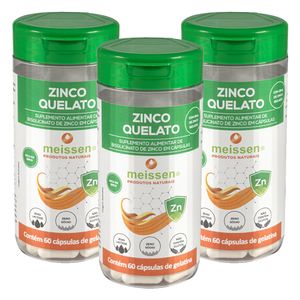 Kit 3x ZINCO QUELATO (28MG) 60 CÁPSULAS - MEISSEN
