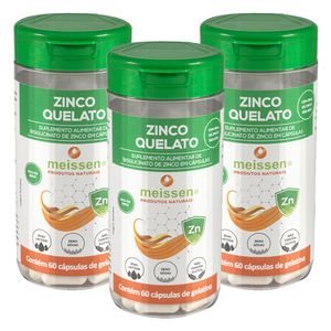 Kit 3x QUELATO DE ZINC (28MG) 60 CÁPSULAS - MEISSEN