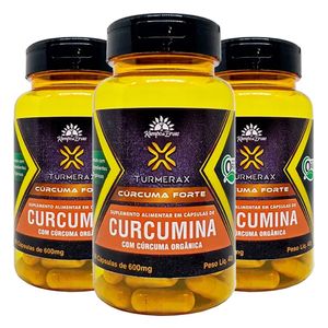 Kit 3x Turmerax - Cúrcuma Orgânica (130mg de Curcumina) 60 Cápsulas - Kampo de Ervas