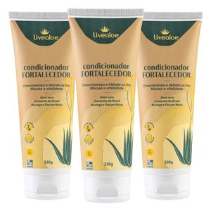 Kit 3x Condicionador Fortalecedor (Aloe Vera, Noni, Babaçu) 230ml - LiveAloe