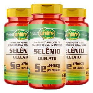 KIt 3x Selênio SE (34mcg por cápsula) 60 Cápsulas Vegetarianas - Unilife