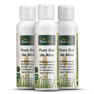 Kit 3x Gel Puro de Aloe (Aloe Vera) 60ml - LiveAloe