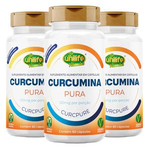 Kit 3x Curcumina Pura (450mg) 60 Cápsulas - Unilife