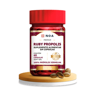 Propóleo Rubí - 100 % Propóleo Rojo (600 mg) 60 Cápsulas de Gel Blanda - NOA Originals