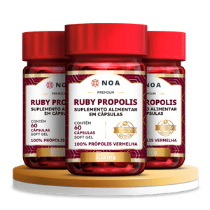 Kit 3x Ruby Propolis - 100% Própolis Vermelha (600mg) 60 Cápsulas Softgel - NOA Originals