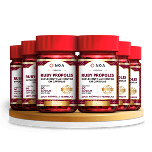 Kit 6x Propóleo Rubí - 100% Propóleo Rojo (600mg) 60 Cápsulas Blandas - NOA Originals