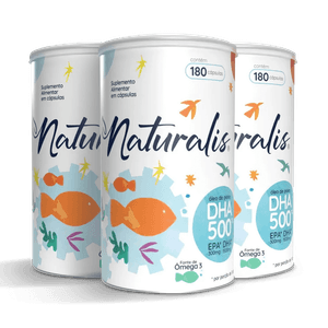 Kit 3x Omega-3 DHA 500 (1000mg) 180 Cápsulas - Natural