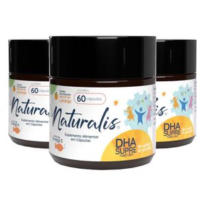 Kit 3x DHA Supre - Ômega 3 infantil de microalgas 60 Cápsulas - Naturalis