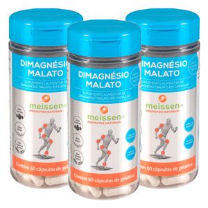 Kit 3x Malato de Dimagnesio 100% 60 Cápsulas - Meissen