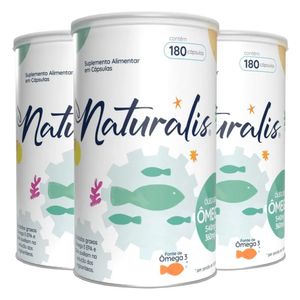 Kit 3x Óleo de Peixe Ômega-3 Tradicional 180 Cápsulas - Naturalis