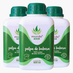 Kit 3x Pulpa de Aloe (100% Pulpa Pura de Aloe Vera) 500ml - Mundo Aloe