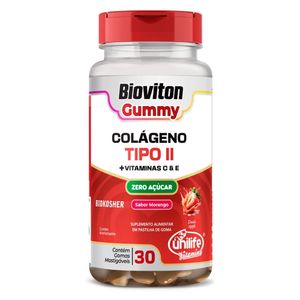 Gummy Colágeno Tipo II Sabor Morango 30 gomas - Unilife