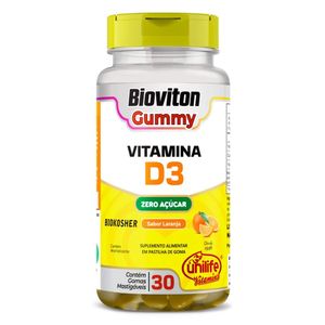 Gummy Vitamina D3 Sabor Laranja 30 gomas - Unilife