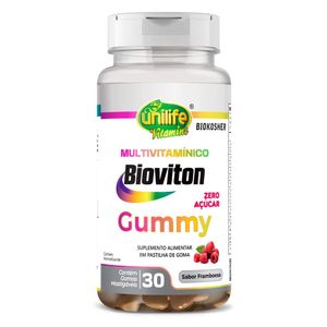 Gummy Multivitamínico Sabor Framboesa 30 gomas - Unilife